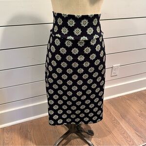 LuLaRoe Navy and White Midi Pencil Skirt